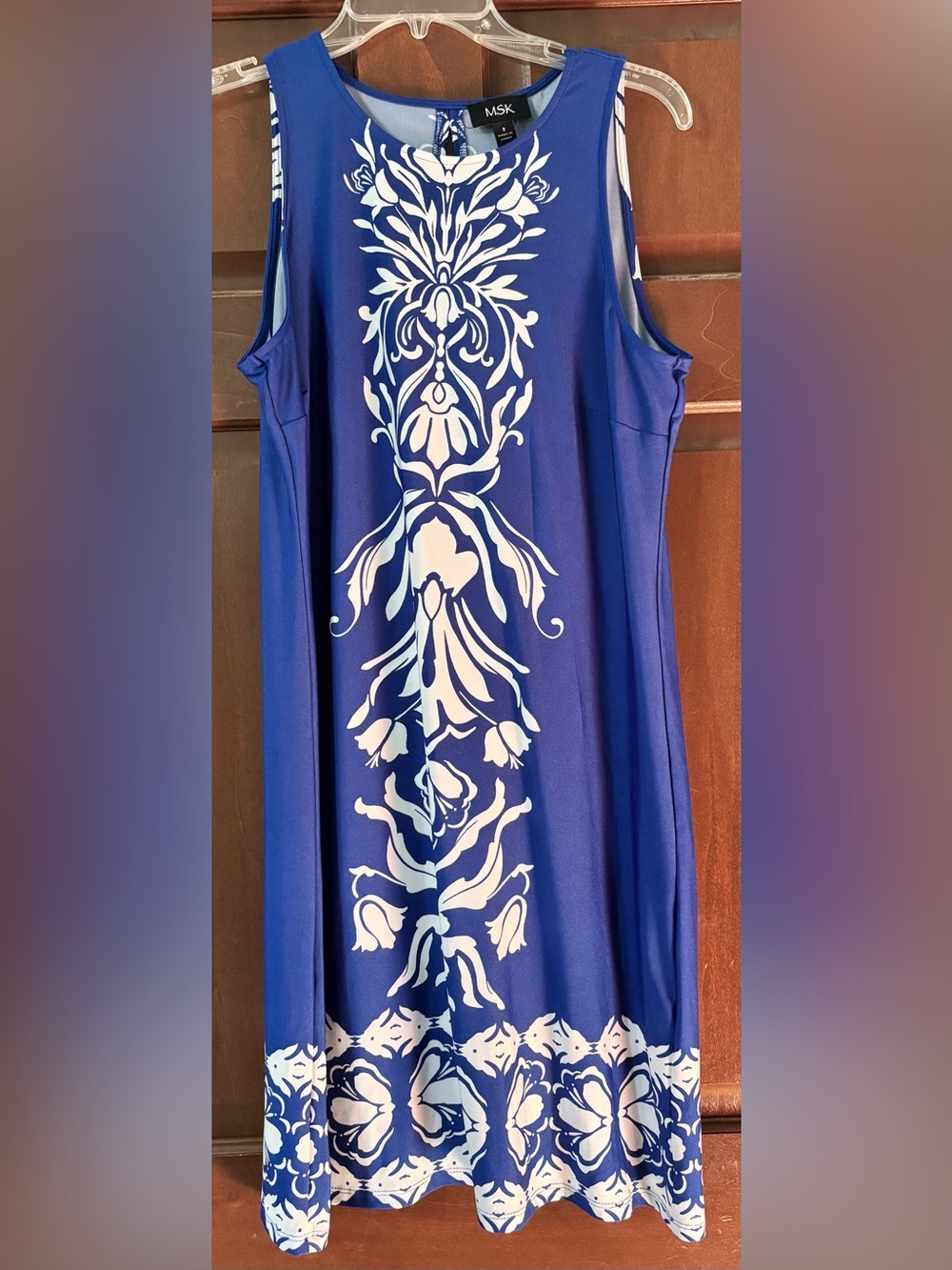 Royal blue and white MSK swing dress size small